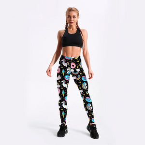 Rainbow Unicorn high stretch yoga Leggings