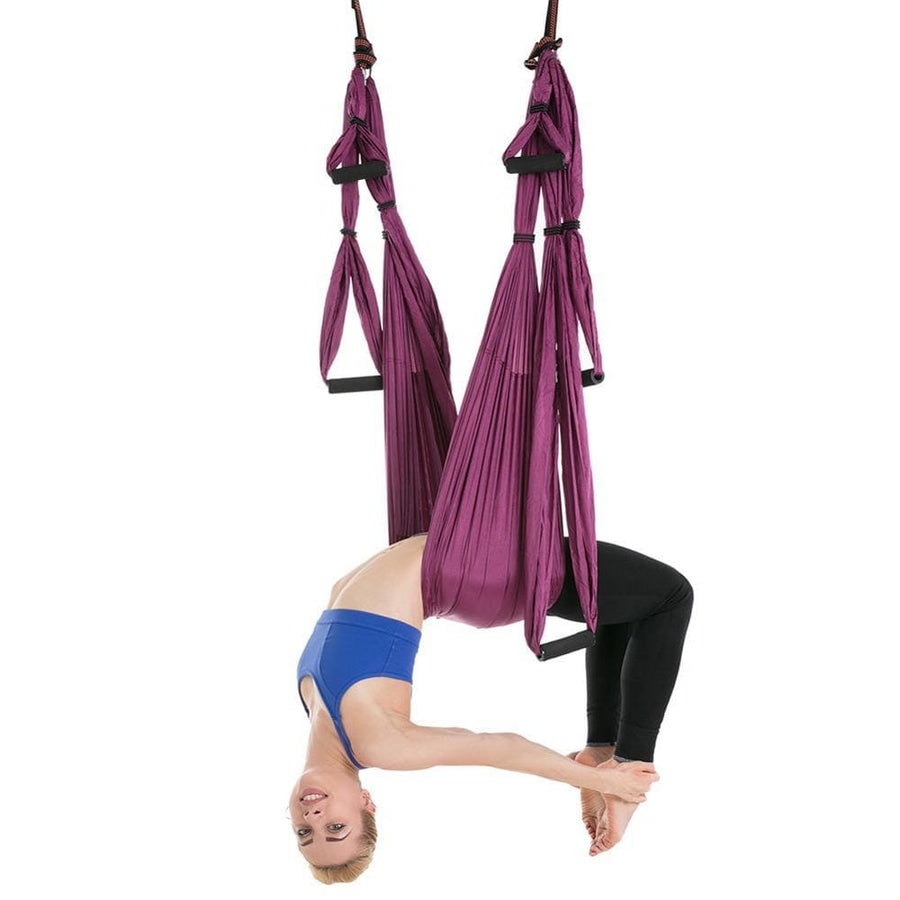 AERIAL YOGA HAMMOCK 6 HANDLES STRAP, HOME GYM HANGING BELT SWING, ANTI-GRAVITY AERIAL TRACTION DEVICE