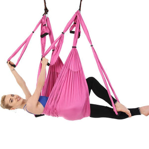 AERIAL YOGA HAMMOCK 6 HANDLES STRAP, HOME GYM HANGING BELT SWING, ANTI-GRAVITY AERIAL TRACTION DEVICE