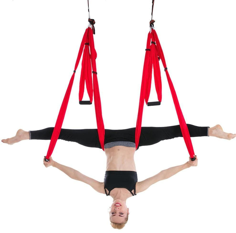 AERIAL YOGA HAMMOCK 6 HANDLES STRAP, HOME GYM HANGING BELT SWING, ANTI-GRAVITY AERIAL TRACTION DEVICE