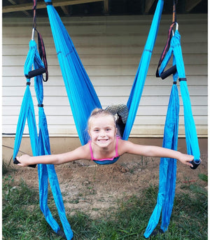 AERIAL YOGA HAMMOCK 6 HANDLES STRAP, HOME GYM HANGING BELT SWING, ANTI-GRAVITY AERIAL TRACTION DEVICE