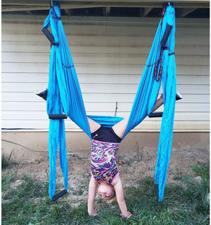 AERIAL YOGA HAMMOCK 6 HANDLES STRAP, HOME GYM HANGING BELT SWING, ANTI-GRAVITY AERIAL TRACTION DEVICE