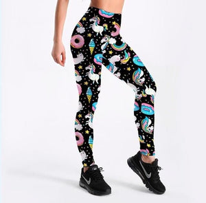 Rainbow Unicorn high stretch yoga Leggings