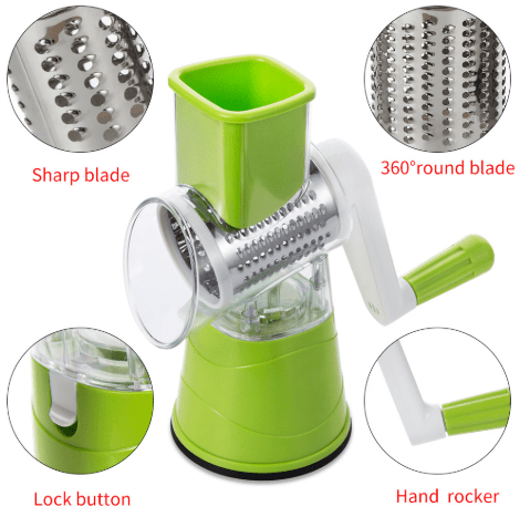 Vegetable Slicer with 3 Graters Stainless Steel